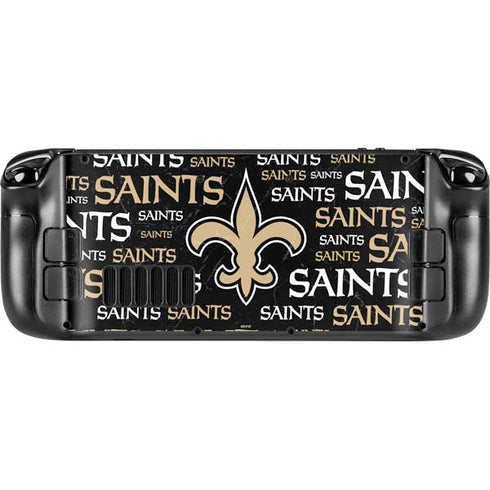 NFL New Orleans Saints Black Blast Steam Deck Handheld Gaming Computer Skin
